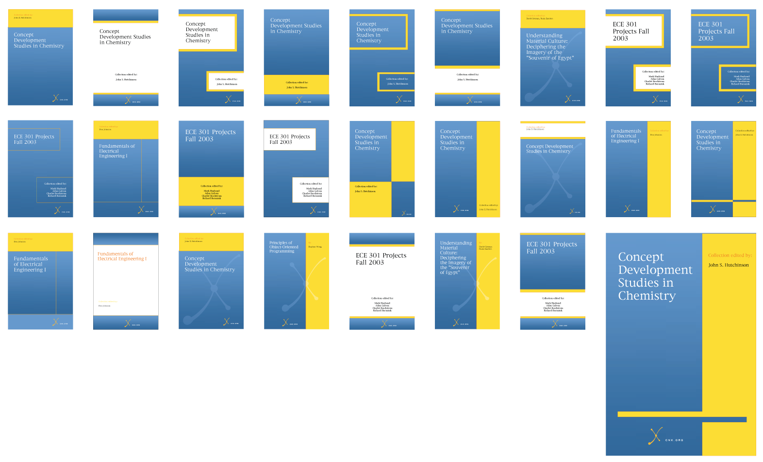 Many drafts were made for a design intended to be flexible for varied text while aesthetically pleasing.
