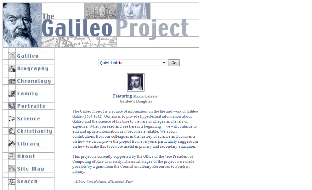 A screenshot of the project's homepage, showing their style.