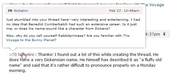 If users hover over the link that goes back to a previous message, that previous message gets duplicated in place.